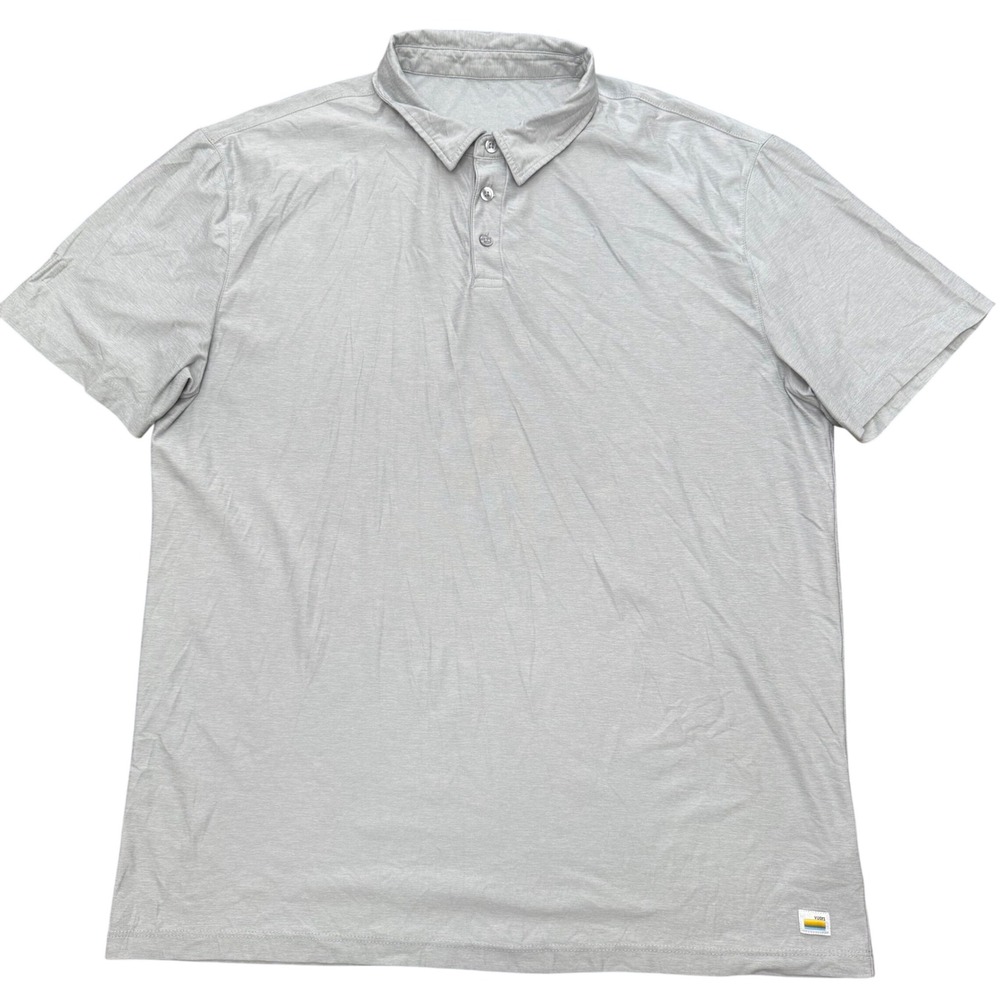 Vuori Strato Tech Polo Men XL Grey Short Sleeve Performance Golf Shirt V188